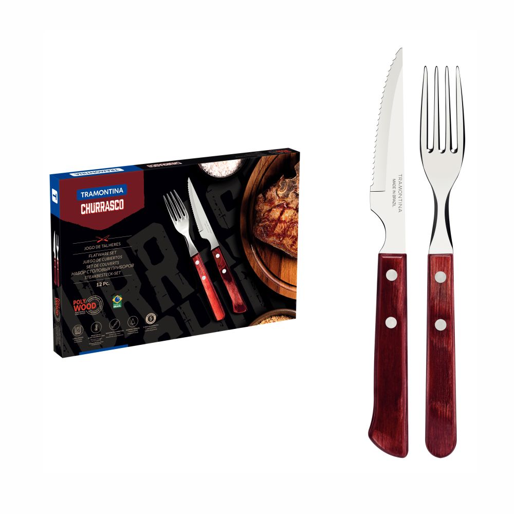 JUEGO DE CUBIERTOS TRAMONTINA 21199/709 POLYWOOD 12PZS