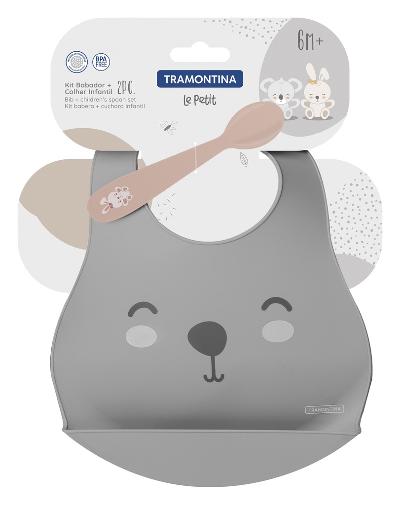 KIT BABERO + CUCHARA INFANTIL TRAMONTINA 23797/404 LE PETIT 2PZS