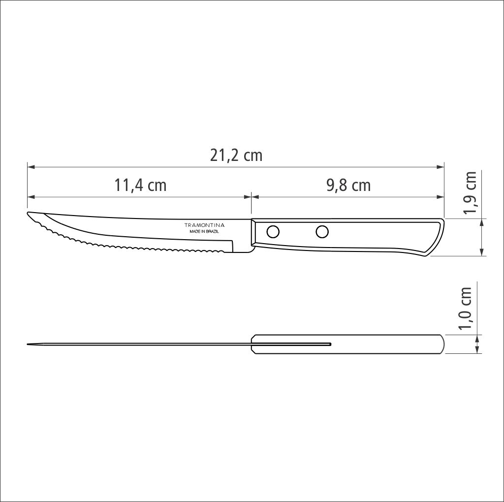 CUCHILLO PARA ASADO TRAMONTINA 21199/964 POLYWOOD