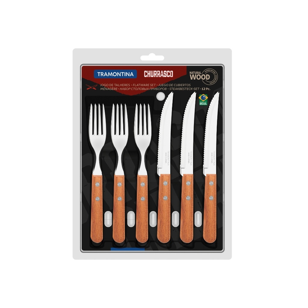 JUEGO DE CUBIERTOS TRAMONTINA 22399/030 CHURRASCO 12 PZAS