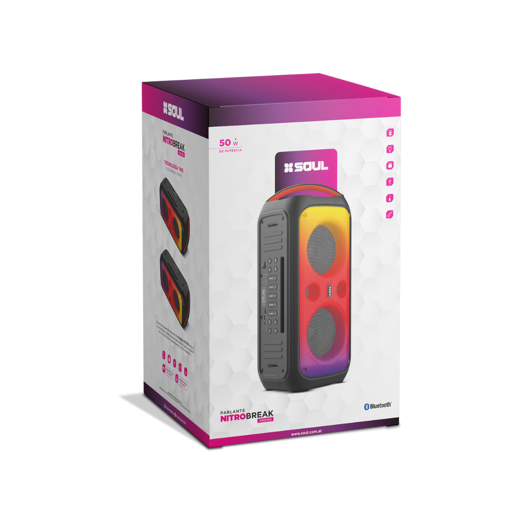 PARLANTE SOUL XM2700 50W LED NEGRO