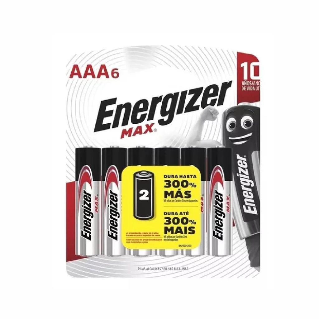 PILA ENERGIZER AAA ALCALINA E91-BP6
