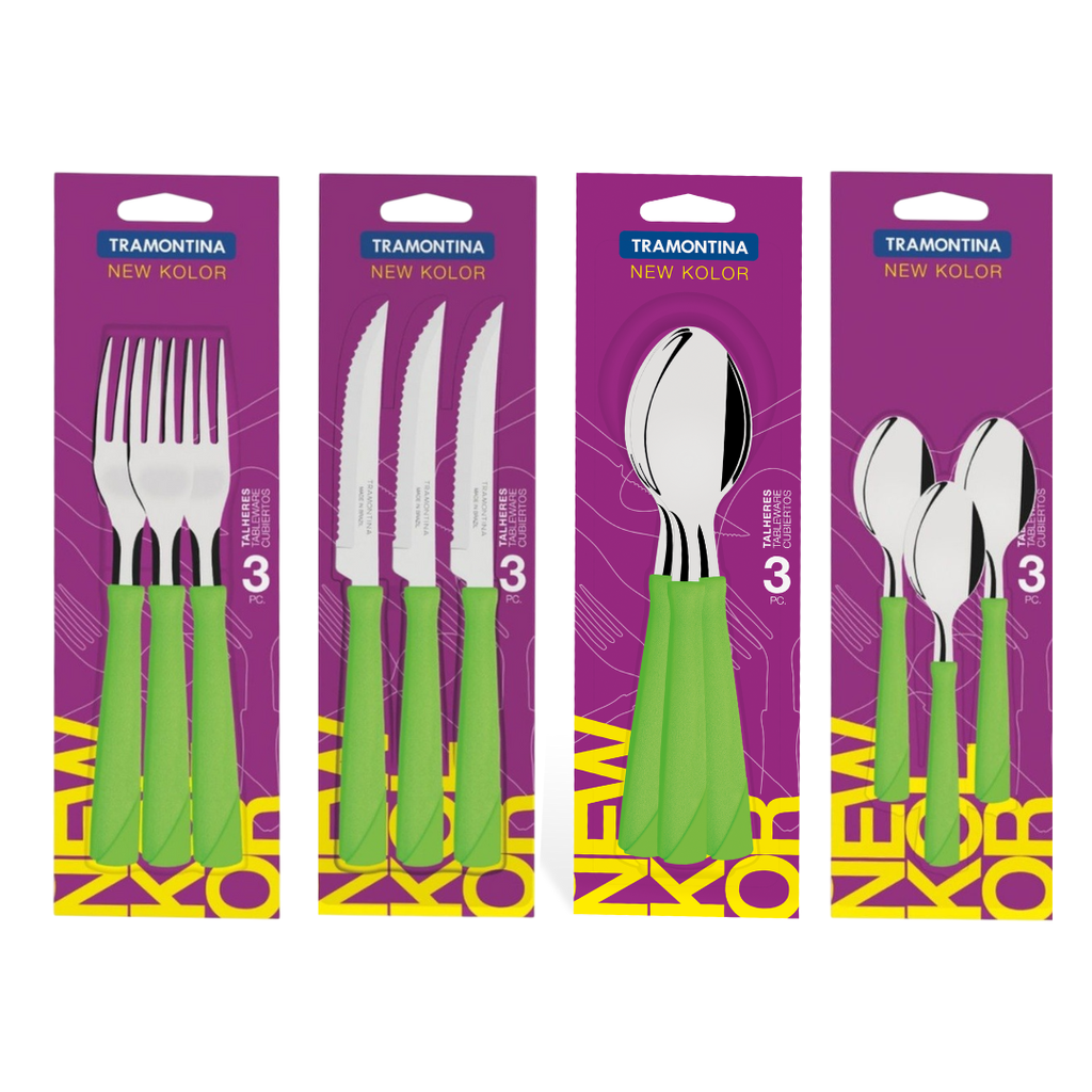COMBO TRAMONTINA NEW KOLOR 12 PZS VERDE