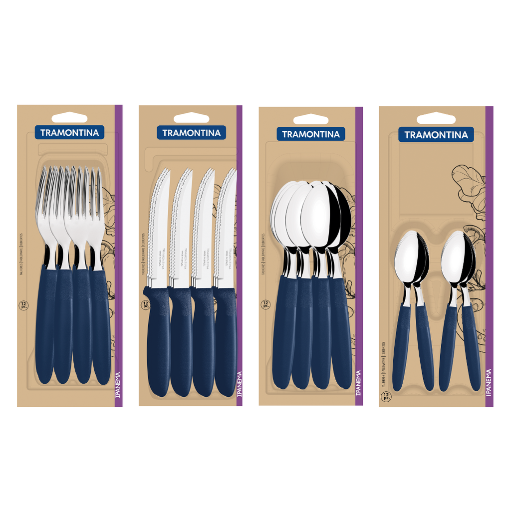 COMBO TRAMONTINA IPANEMA AZUL 48 PZS