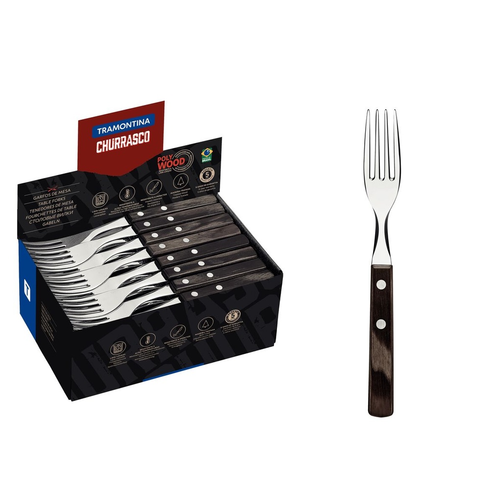 TENEDOR DE MESA TRAMONTINA 21198/918 POLYWOOD 60PZS