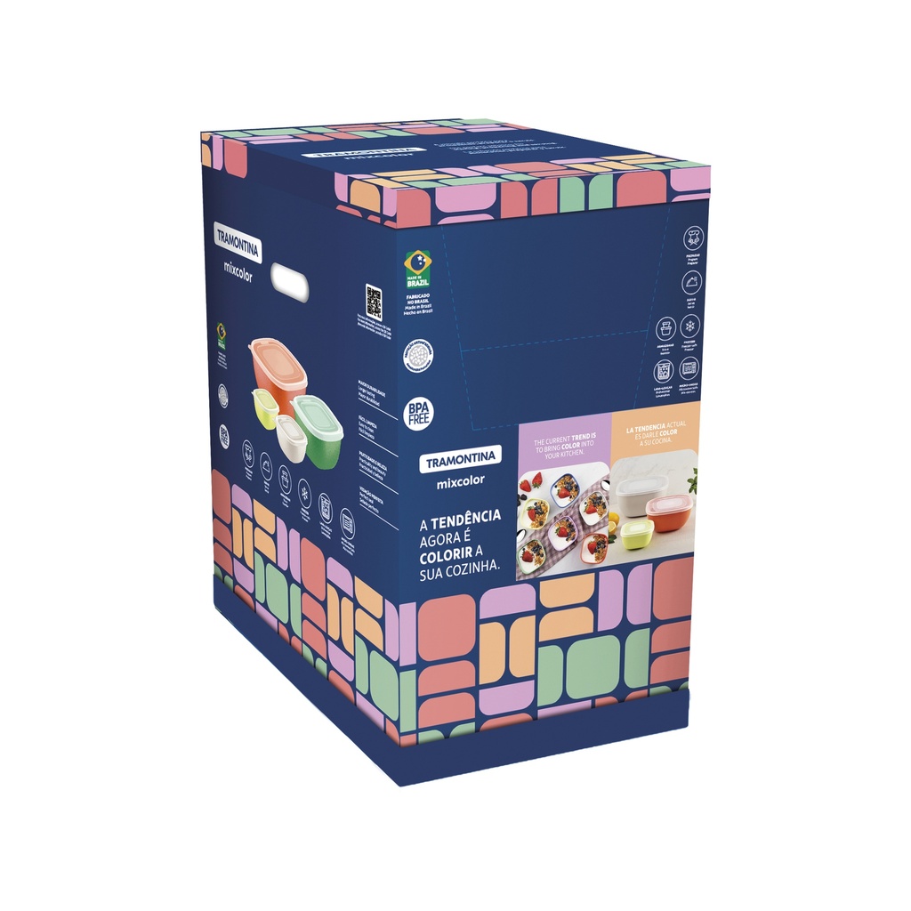 CONTENEDOR TRAMONTINA 25099/986 MIX COLOR 300ML 330 PZS