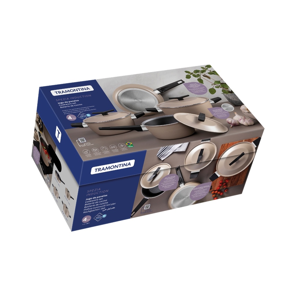 BATERIA DE COCINA TRAMONTINA 28399/341 SPEZIA 4 PZS INDUCCION