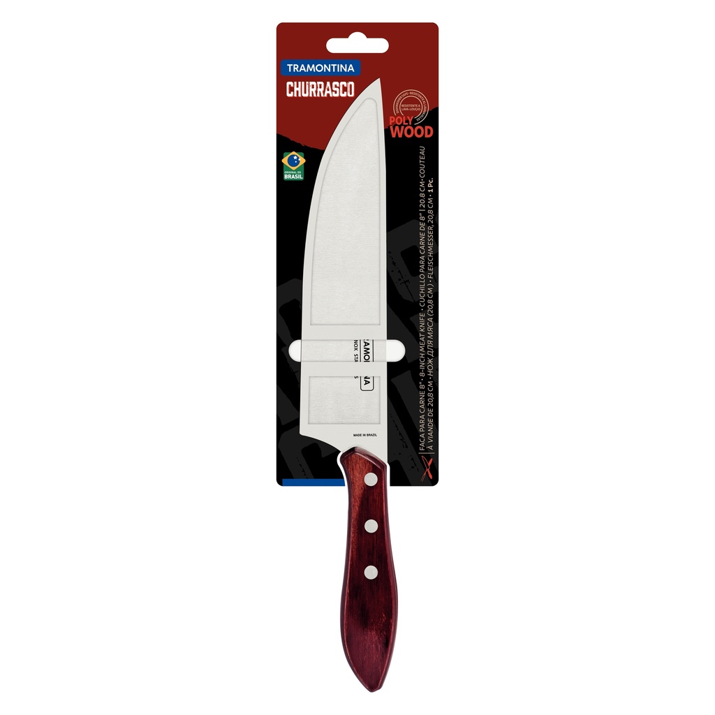 CUCHILLO TRAMONTINA 21191/178  POLYWOOD ROJO 8"