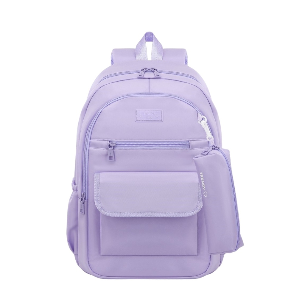 MOCHILA C/CARTUCHERA TRENDY 18560 17" LILA