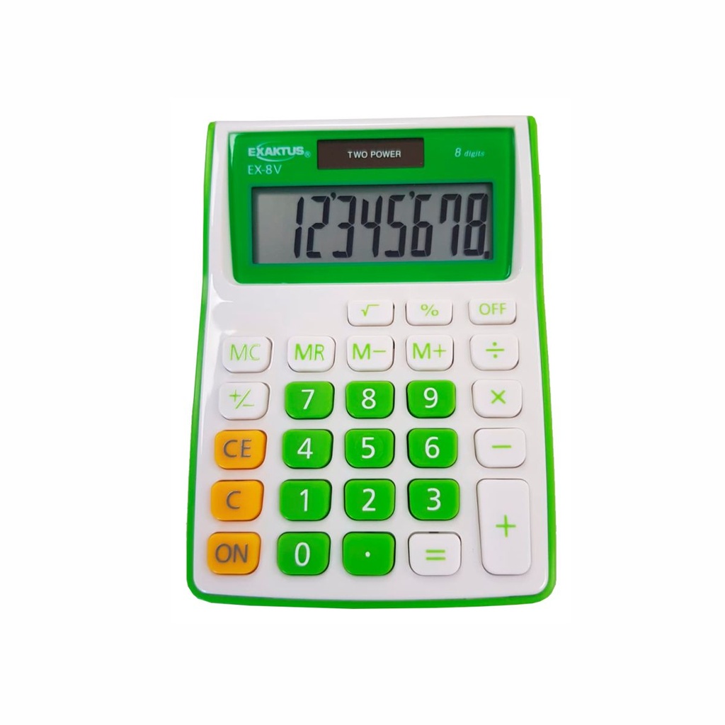 CALCULADORA EXAKTUS EX-8V VERDE