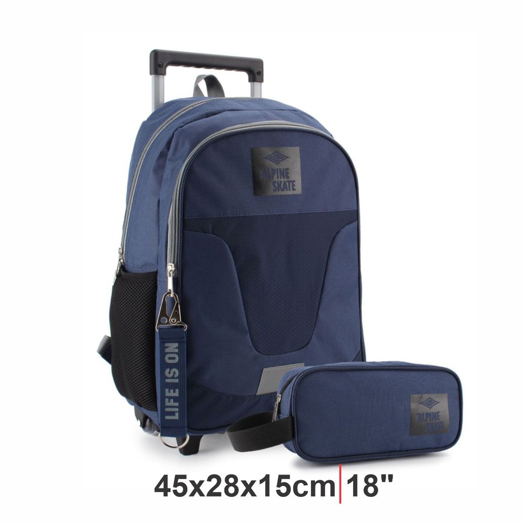 MOCHILA ALPINE SKATE 27349-B AZUL C/CARTUCHERA