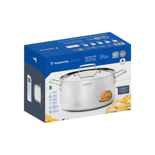 [086-44240] CACEROLA TRAMONTINA 62144/240 GRANO 24CM