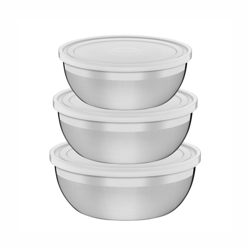 [086-20710] JUEGO DE CONTENEDORES TRAMONTINA 64220/710 CUCINA 3PZS REDONDOS