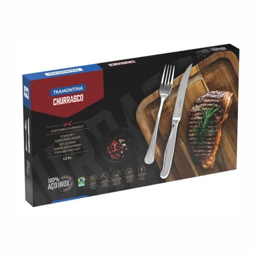 [086-86635] JUEGO DE CUBIERTOS TRAMONTINA 66986/635 ZURIQUE 12 PZS LISO JUMBO