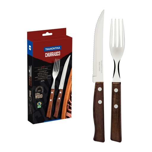 [086-10567] JUEGO P/ASADO TRAMONTINA 22299/009 TRADICIONAL 12PZS