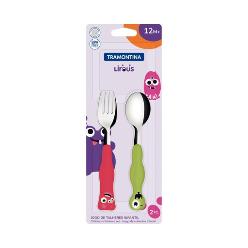 [086-02204] JUEGO CUBIERTOS TRAMONTINA 23797/909 INFANTIL LIROUS 2PZS