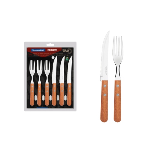 [086-91191] JUEGO DE CUBIERTOS TRAMONTINA 22399/030 CHURRASCO 12 PZAS