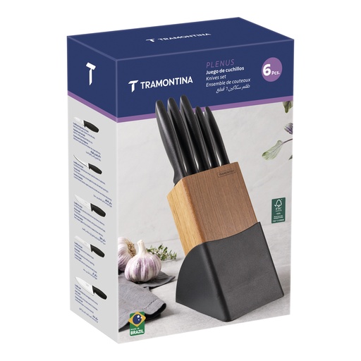 [086-26019] JUEGO DE CUCHILLOS TRAMONTINA 23498/072 PLENUS 6 PZS