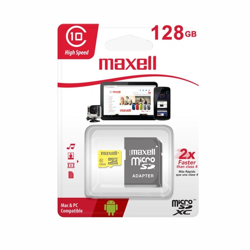 [157-95731] MICRO SD MAXELL MCSD-128U1 C/ADAPTADOR