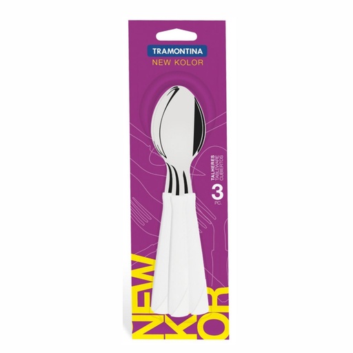 [086-63380] CUCHARA DE MESA TRAMONTINA 23163/380 NEW KOLOR 3 PZS BLANCO