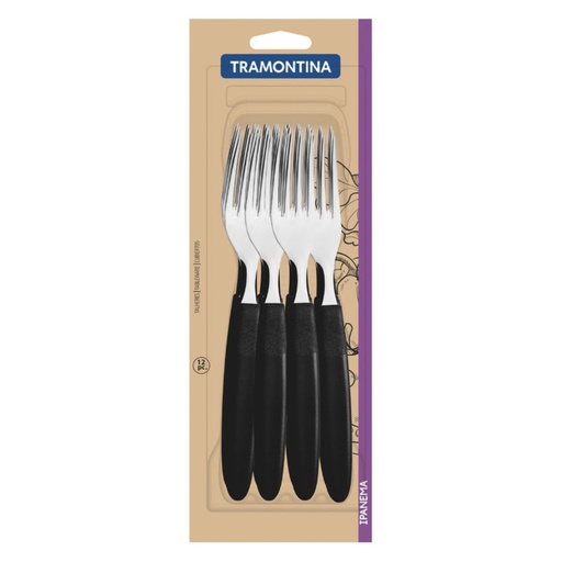 [086-72015] TENEDOR DE MESA TRAMONTINA 23362/900 IPANEMA 12PZS NEGRO
