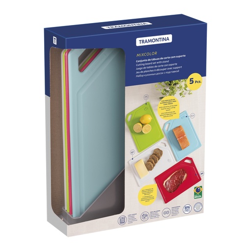 [086-99940] JUEGO DE TABLAS TRAMONTINA 25099/940 CON SOPORTE 5PZS